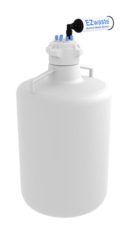 EZWaste® HD Solvent Waste System, VersaCap 83B, 6 Ports for 1/8" OD Tubing with 20L Round HDPE Container