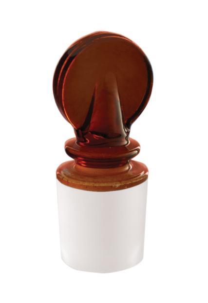 Borosil® Stoppers - Glass - Amber - Pennyhead - Solid - 7/16 - CS/20