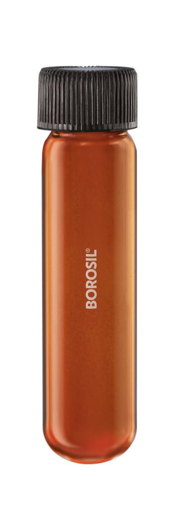 Borosil® Tubes - Culture - Round Bottom - Amber - PTFE-Lined PP Screw Caps - 10mL - CS/100