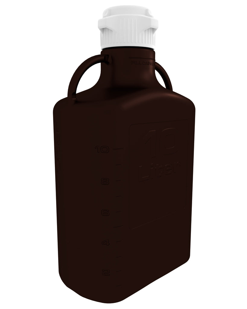 EZBio® Carboy, Dark Amber Polypropylene (PP), 10L, No Spigot, VersaCap® 83B, Double Bagged, Non Sterile | img_1 | Foxx Life Sciences Global | shopfls.com
