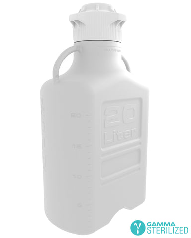 EZBio® 20L (5 GAL) High Density Poly Ethylene (HDPE) Carboy with VersaCap® 120mm, Double Bagged, Gamma Sterilized | img_1 | Foxx Life Sciences Global | shopfls.com