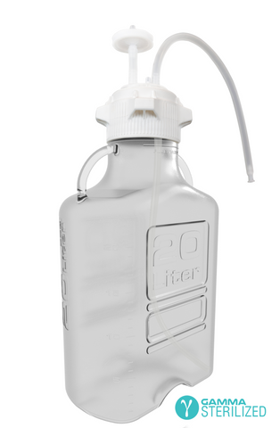 EZBio® Single Use Carboy Assembly, 20L, Polycarbonate (PC), VersaCap® 120mm, TPE Tubing w/ Dip Tube, Gamma Sterilized, 1/EA | img_1 | Foxx Life Sciences Global | shopfls.com