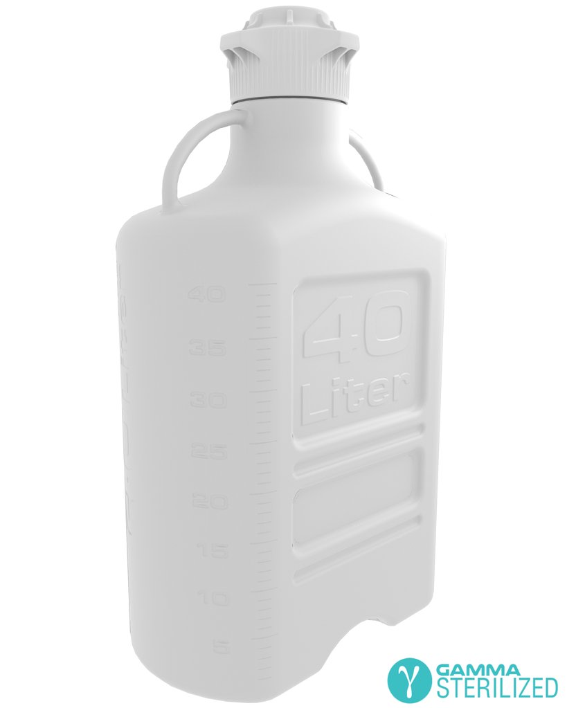 EZBio® Carboy, PP, 40L, No Spigot, VersaCap® 120mm, Double Bagged, Gamma Sterilized | img_1 | Foxx Life Sciences Global | shopfls.com