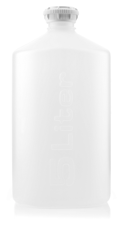 EZBio®pure S Bottle, 5L, GL45 VersaCap, Mutually Double Bagged, Sterile