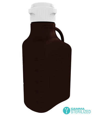 EZBio® 5L (1 GAL) Dark Amber Polypropylene (PP) Carboy with VersaCap® 83B, Double Bagged, Gamma Sterilized | img_1 | Foxx Life Sciences Global | shopfls.com