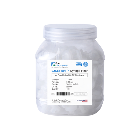 EZlabpure 13mm Syringe Filters – 0.45µm Glass Fiber Membrane, Non-Sterile  Foxx Life Sciences | img_1 | Foxx Life Sciences Global | shopfls.com