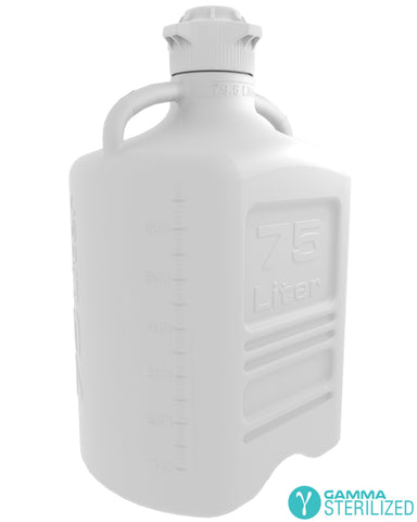 EZBio® 75L (20GAL) High Density Poly Ethylene (HDPE) Carboy with VersaCap® 120mm, Double Bagged, Gamma Sterilized | img_1 | Foxx Life Sciences Global | shopfls.com