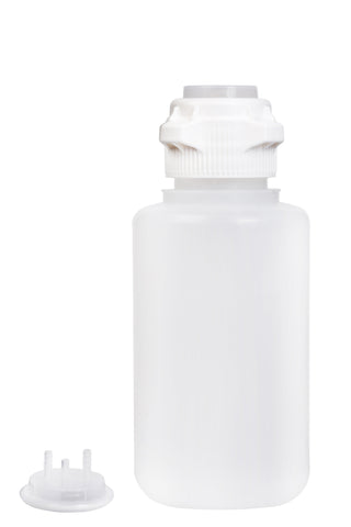 Round EZLabpure™ Polypropylene (PP) Vacuum Bottle, 4 L, Open VersaCap® 83B, With Closed and 2x1/4" HB Adapters, 1/EA | img_1 | Foxx Life Sciences Global | shopfls.com