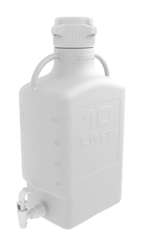 Pharma-Grade 10L (2.5 Gal) PP Carboy with 83mm Cap and Spigot