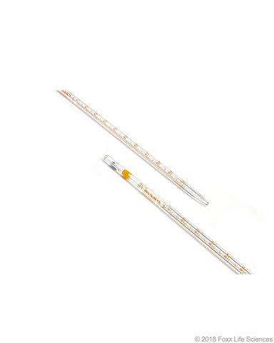 Borosil Graduated Mohr Pipette - 3.3 Borosilicate glass - Amber markings - CS/10 - 1mL