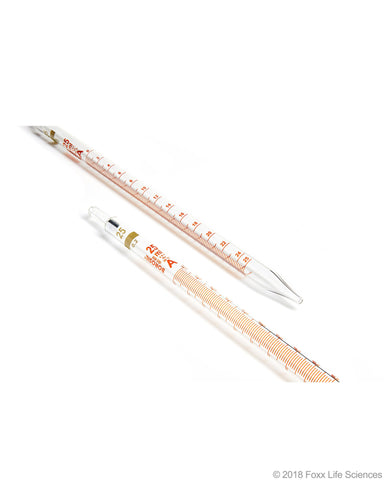 Borosil Graduated Mohr Pipette - 3.3 Borosilicate glass - Amber markings - CS/10 - 25mL