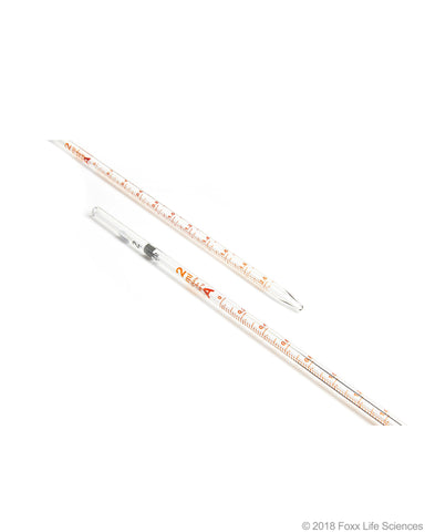 Borosil Graduated Mohr Pipette - 3.3 Borosilicate glass - Amber markings - CS/10 - 2mL