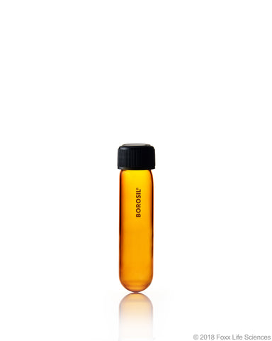 Borosil® Amber Culture Tubes Media Round Bottom PP cap with Liner 30 mL Borosilicate CS/100