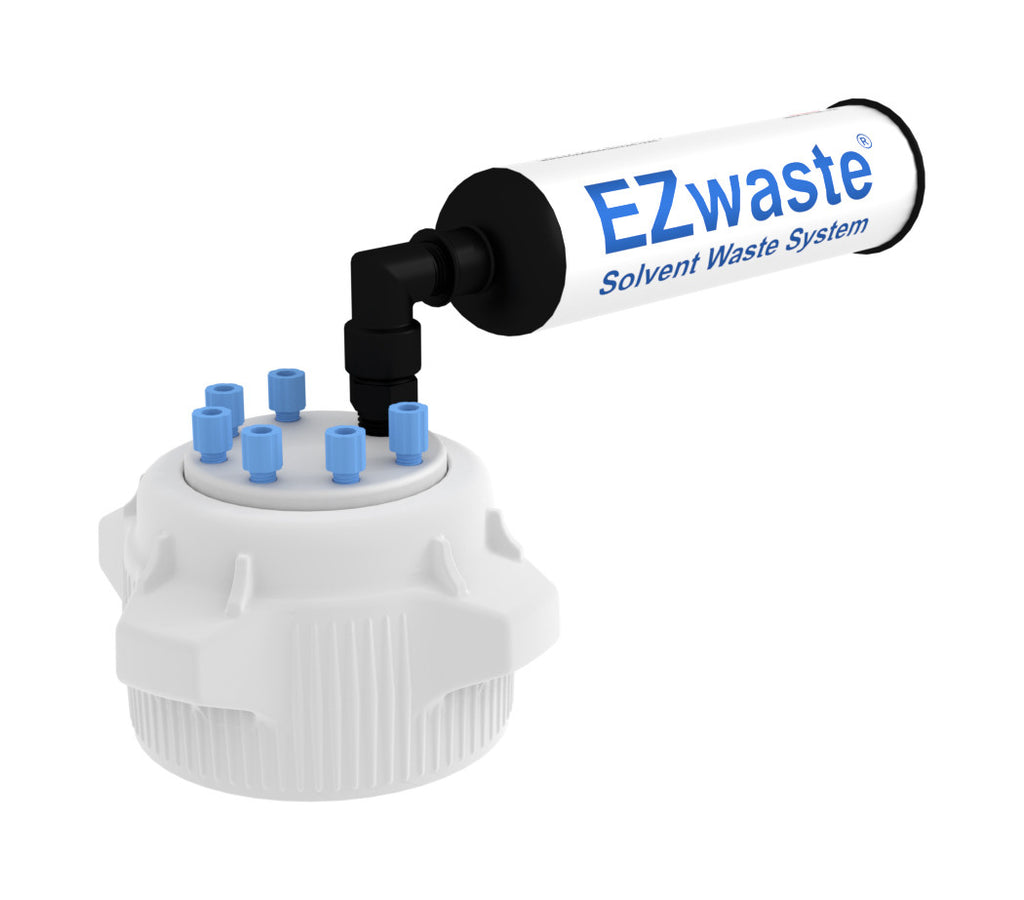 EZwaste® Safety Vent VersaCap® 83mm, 6 Ports for 1/8'' OD Tubing and a Chemical Exhaust Filter
