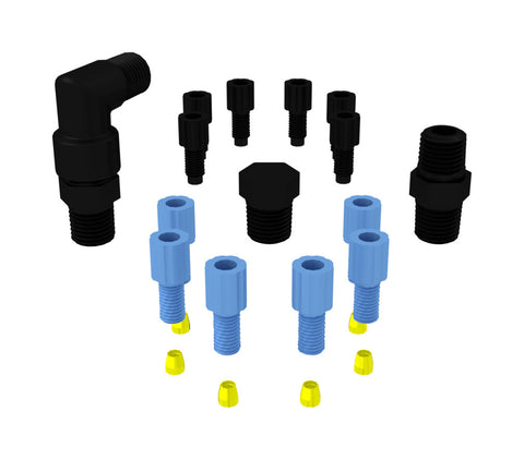 EZwaste®, Safety Vent, Replacement Fittings, 1/8'' OD Fittings and 1/4'' Fittings Pack