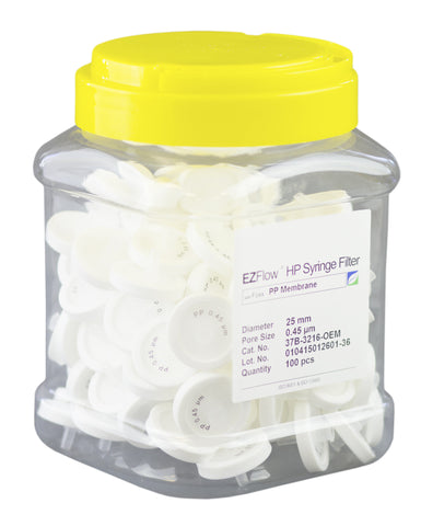 25mm Syringe Filter, .45μm PP, 100/pack