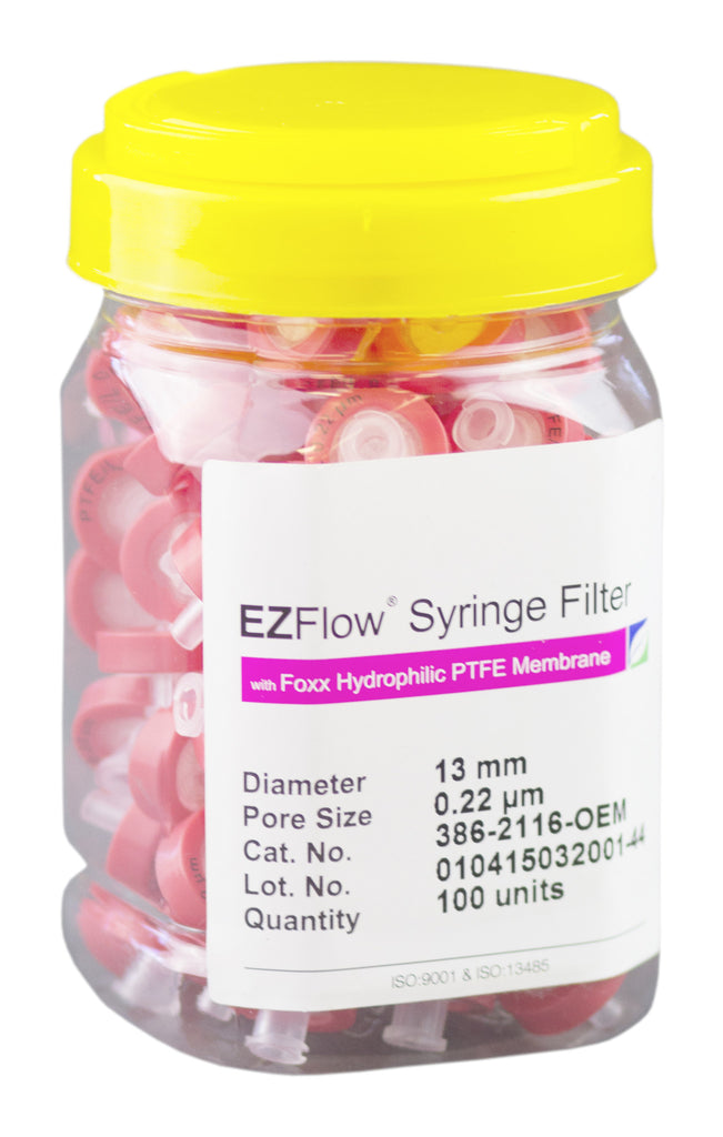 13mm Syringe Filter, .2μm Hydrophilic PTFE 100/pack