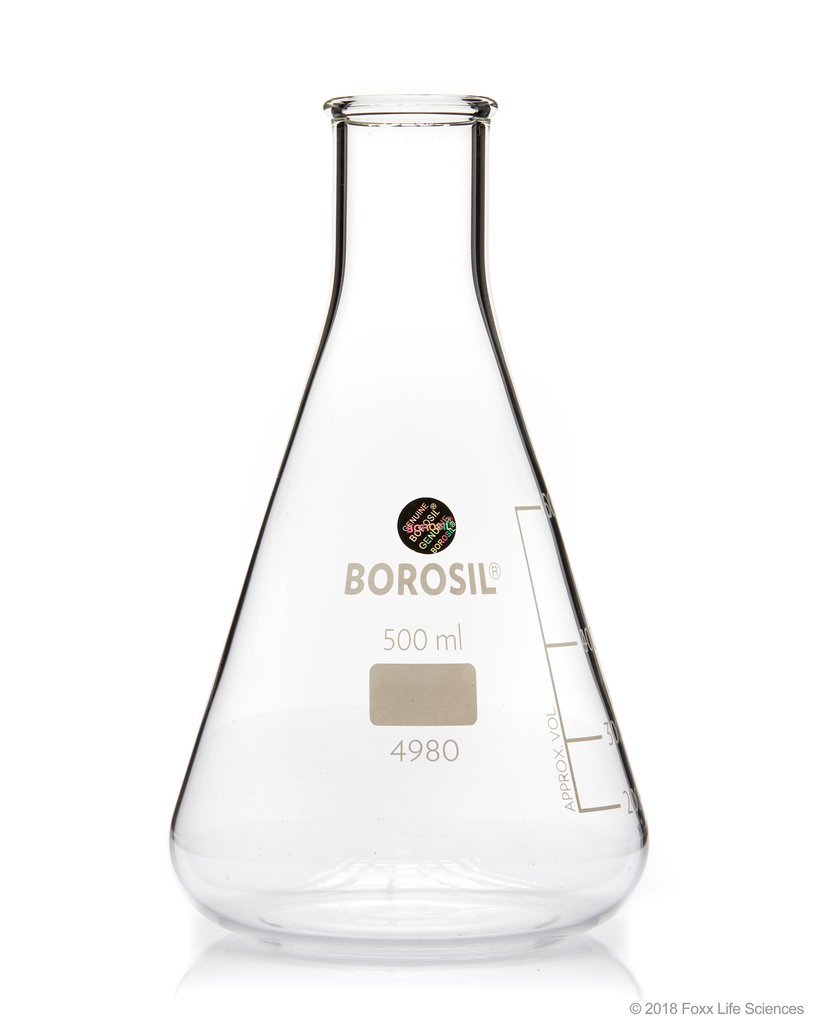Borosil® Erlenmeyer Conical Flasks Narrow Mouth I/C Stopper 1000mL 29/32 CS/10