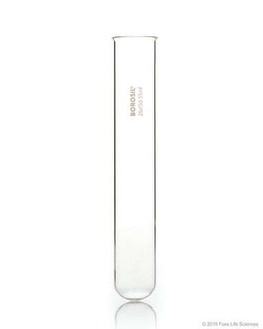 Borosil Test Tubes with Rim 25*150 - Borosilicate ISO 4142 - 55 mL - CS/200