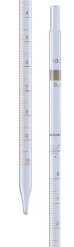 Borosil® Pipettes - Measuring (Mohr) - Class A - 5.0mL x 0.10mL - Individual Cert - CS/10