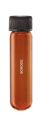 Borosil® Tubes - Culture - Round Bottom - Amber - PTFE-Lined PP Screw Caps - 150mL - CS/50