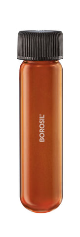 Borosil® Tubes - Culture - Round Bottom - Amber - PTFE-Lined PP Screw Caps - 10mL - CS/100