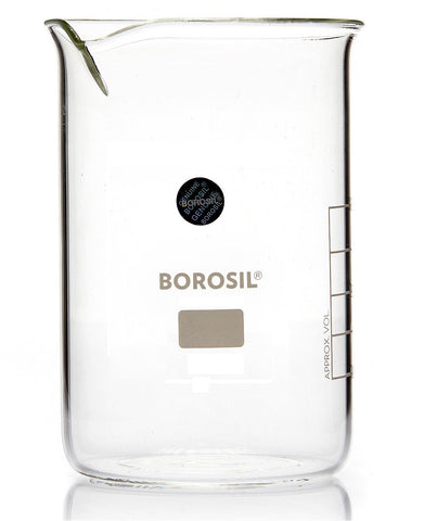 Borosil® Tall-Form Glass Beakers with Spout - 800mL - CS/20