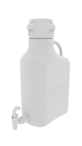 Pharma-Grade 5L (1 Gal) HDPE Carboy with 83mm Cap and Spigot