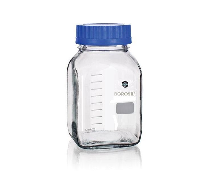 Borosil® Wide Mouth Bottles - Square - 500mL - CS/10