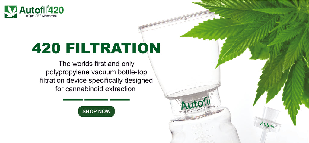 Cannabis Labware 420 polypropylene filtration for cannabinoid extraction